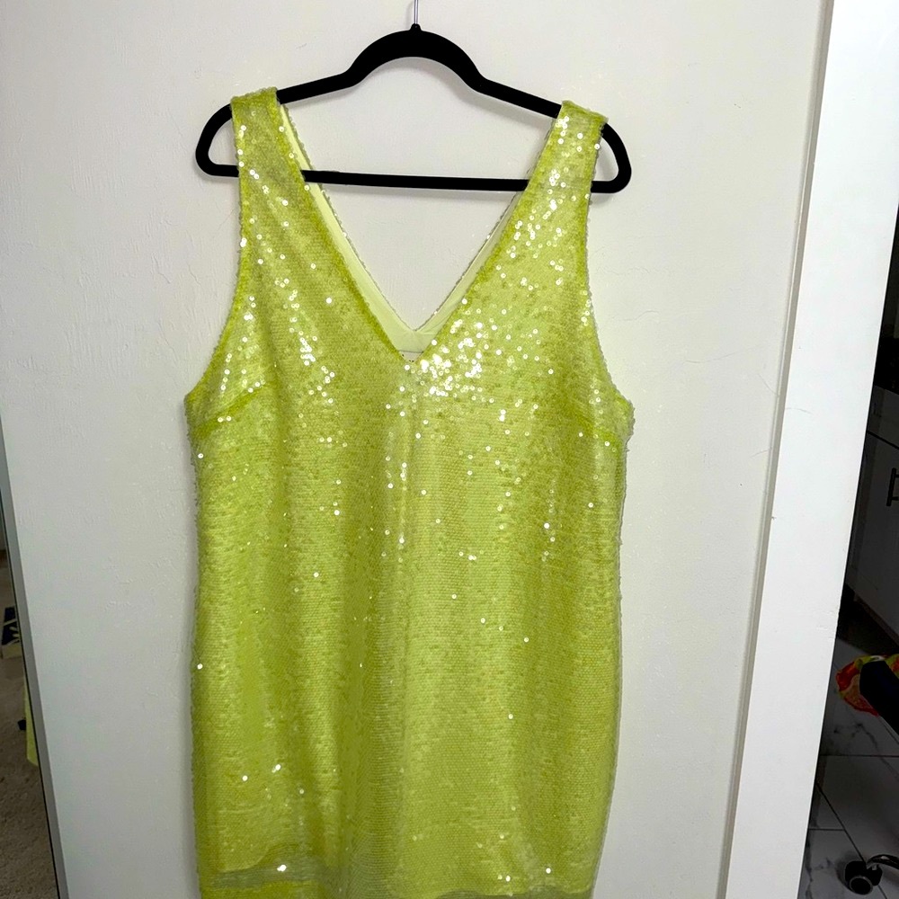 Elegant Sequin Dress in Light Green